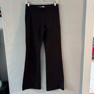 Betabrand Classic Dress Pant Yoga Black Wide Leg Trousers Small